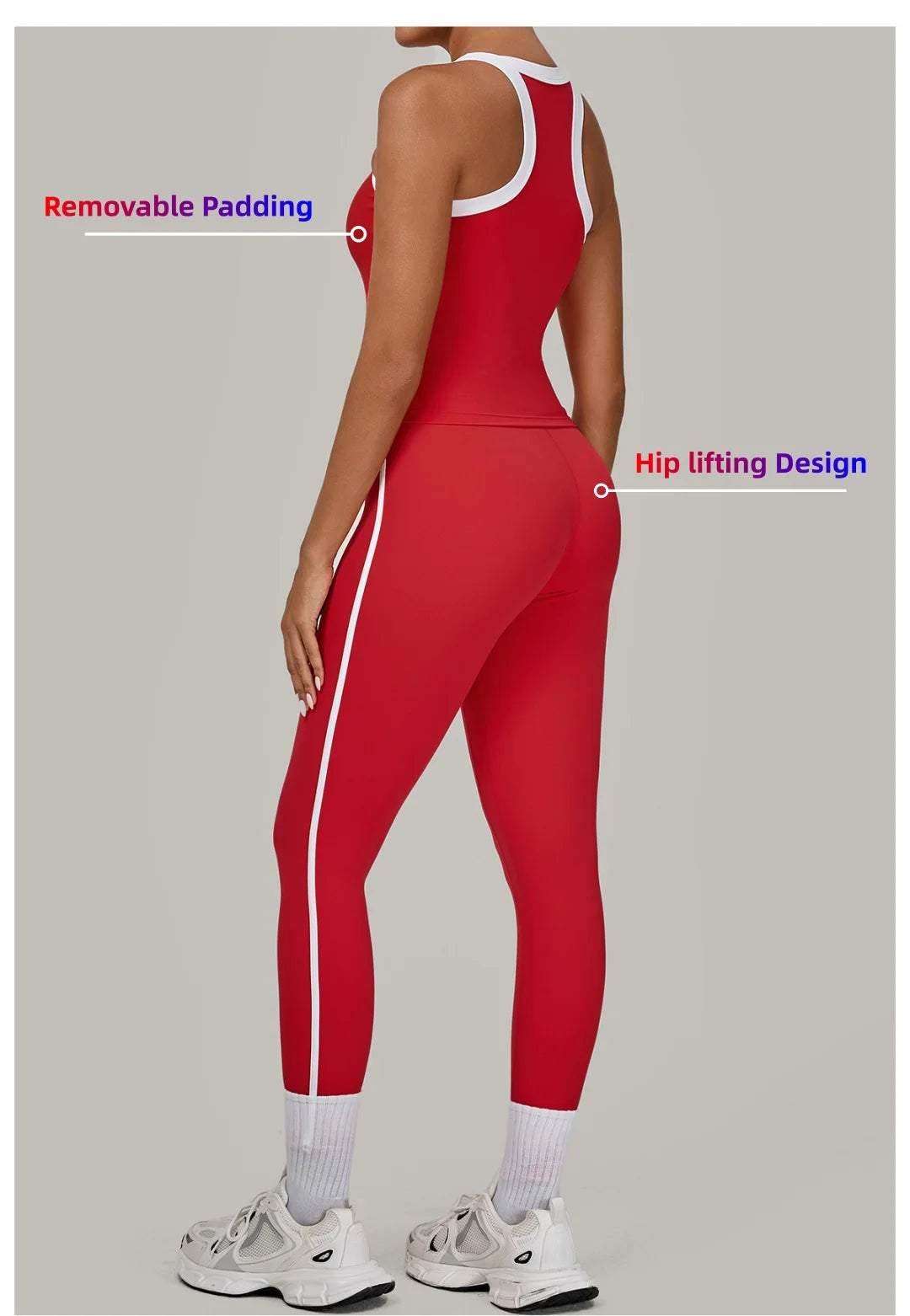 2PCS Women's Yoga Set High Waist Peach Hip Removable Padding Sports Bra Pants Fitness Suit Running Workout Gym Leggings Yoga Set