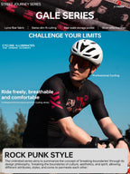 X-TIGER GALE SERIES Men's Cycling Jersey Short Sleeve Slim Fit Rock Punk Style Breathable Maillot for Mountain Road Bike