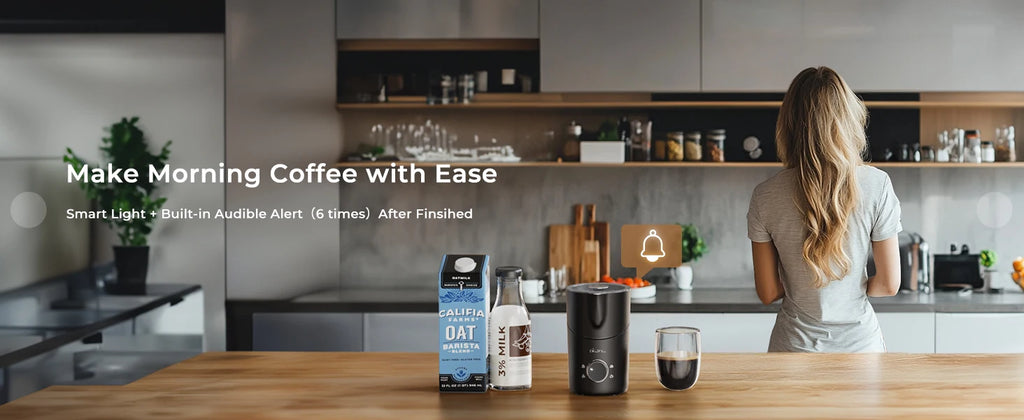 Milk Frother and Steamer, 8-in-1 Electric Frother for Coffee, 400ml Large Capacity Detachable Milk Steamer Dishwasher Safe