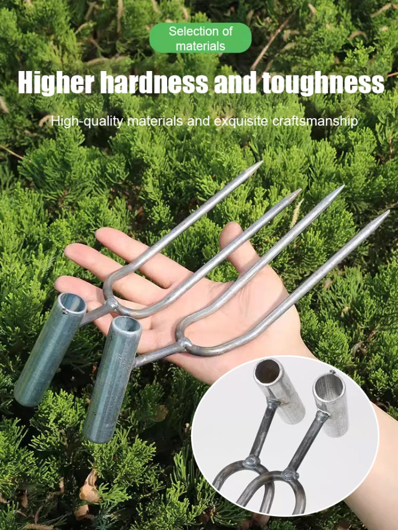 Handheld Adjustable Gardening Two Teeth Fork Stainless steel multifunction Gardening Spade Fork Main image