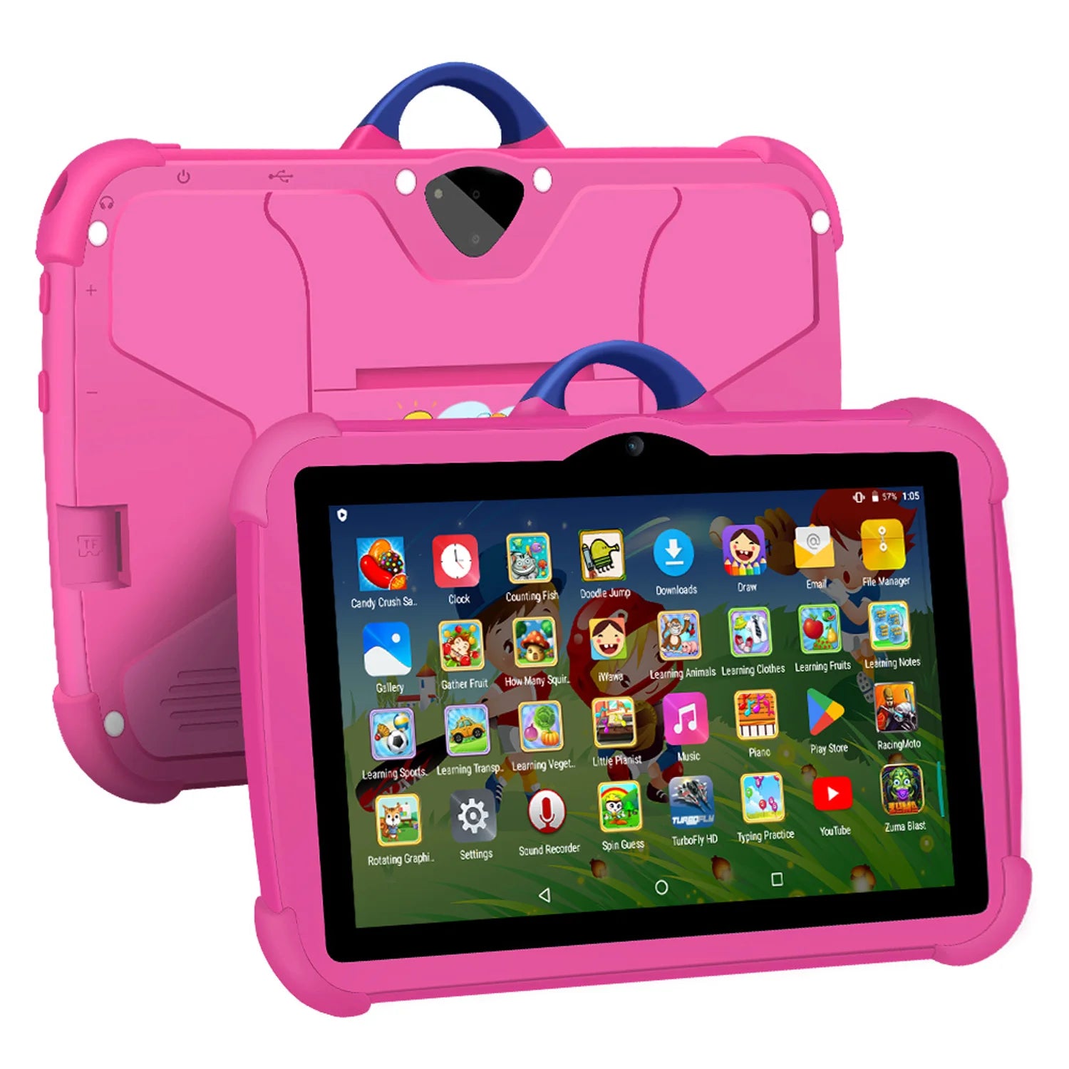 New Cartoon Pattern Kids Tablet 7 Inch Quad Core 4GB RAM 64GB ROM Android Learning Education Games Tablets Children's Gifts Main image