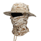2Pcs/Set Men's Sun Protection Wide Brim Hat With Balaclava Mix Set Breathable Hunting Hat Outdoor Camping Hiking Fishing Cap
