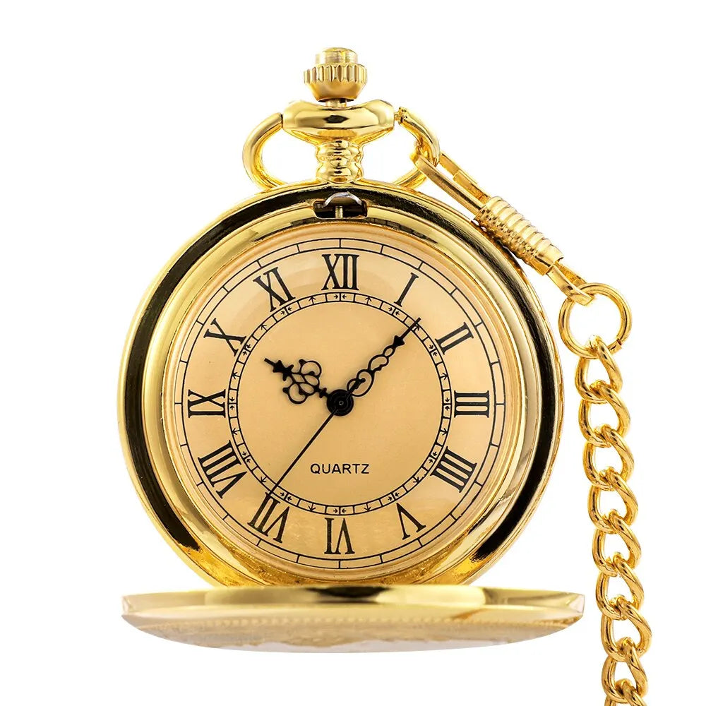 Antique Steampunk Vintage Roman Numerals Quartz Pocket Watch Multicolor Case Necklace Pendant Clock Chain Mens Women 2055 Main image
