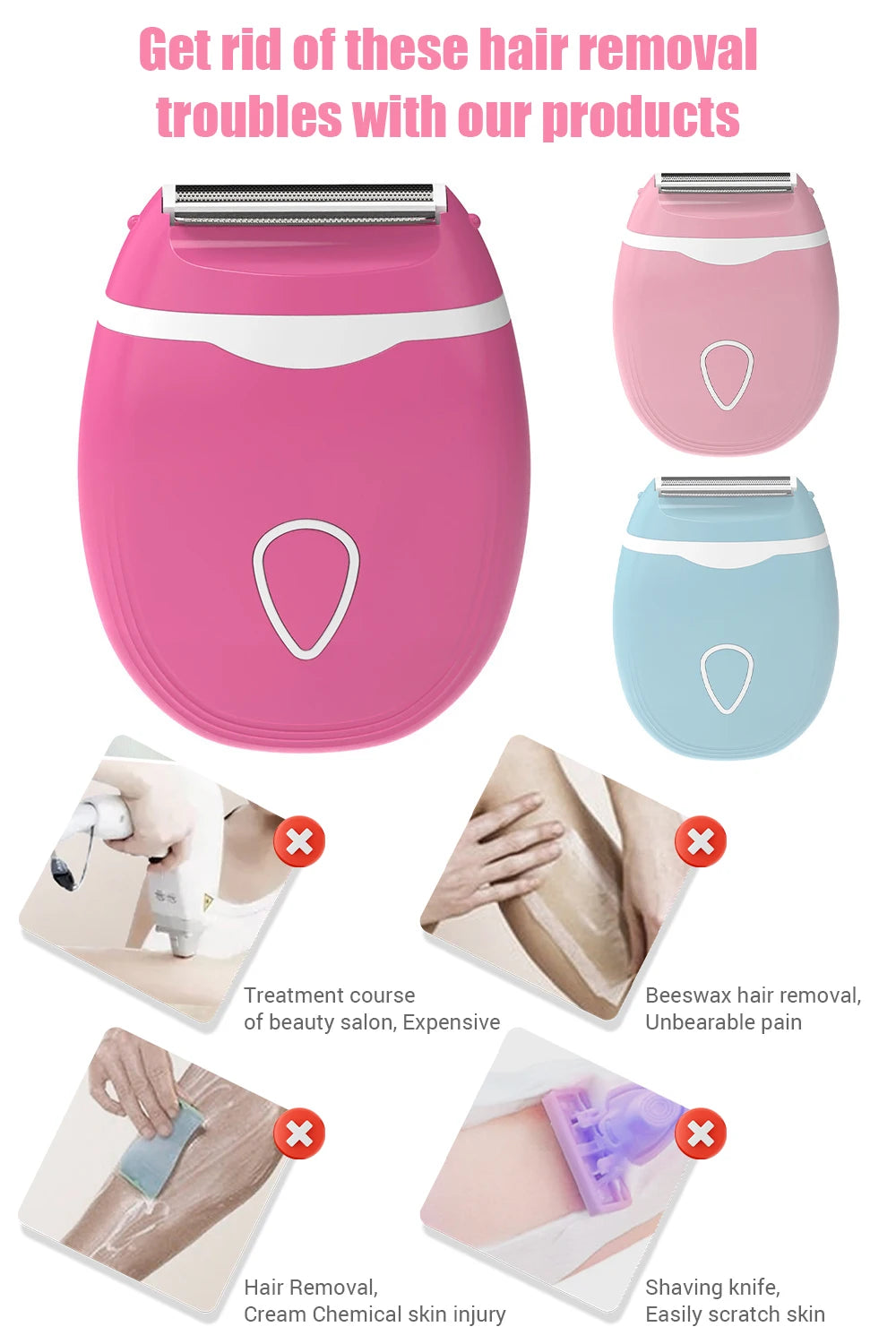 Hair Removal Machine Trimmer For Electric Shaver Bikini Private Parts Armpit Whole Body Shaving Depilation Women Beauty Care