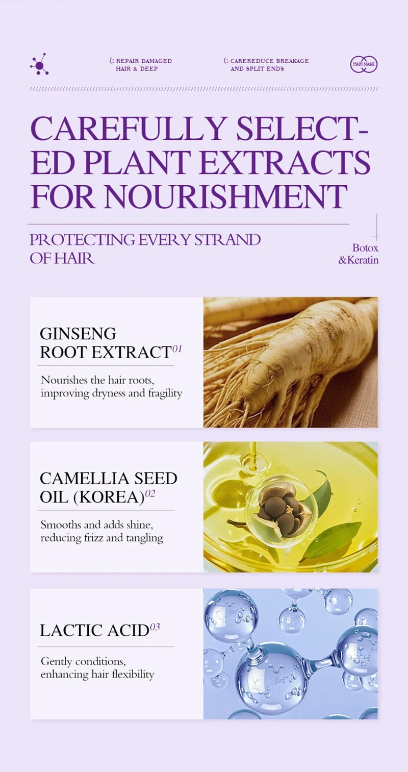 Magical Keratin Hair Mask 5Second Repair Damaged Frizzy Hair Soft Smooth Shiny Nutrition Deep Moisturize Hair Treat Care Product