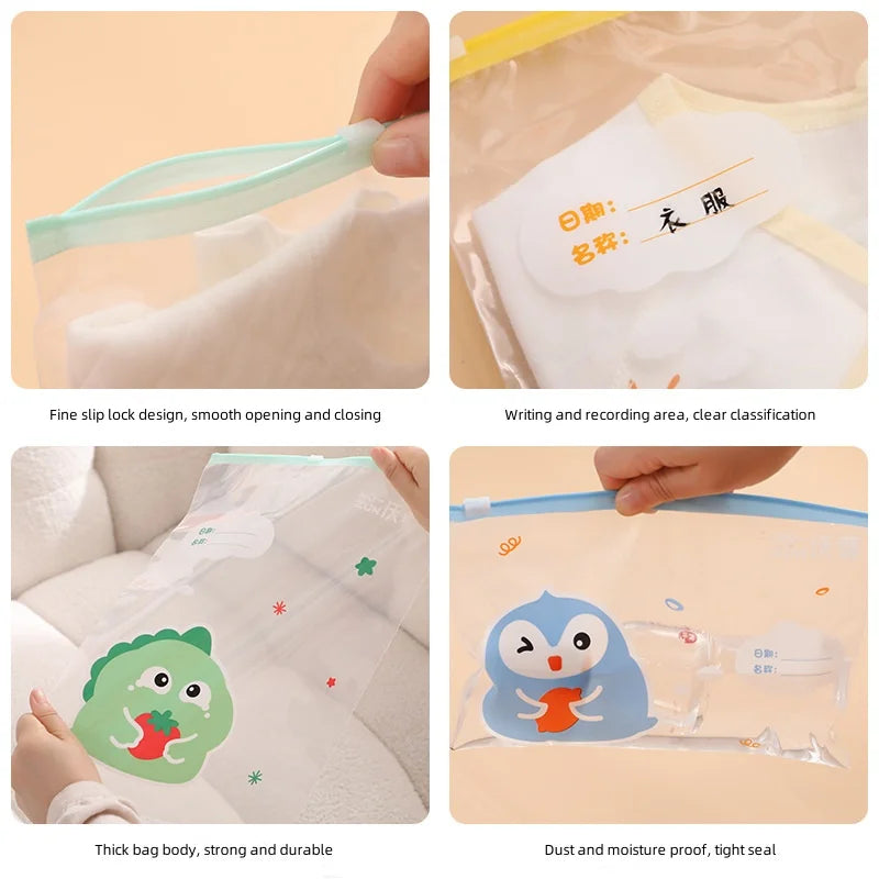 5pcs multi-size maternity bag storage bag Mother and baby outing clothes diaper travel packaging Zipper bag