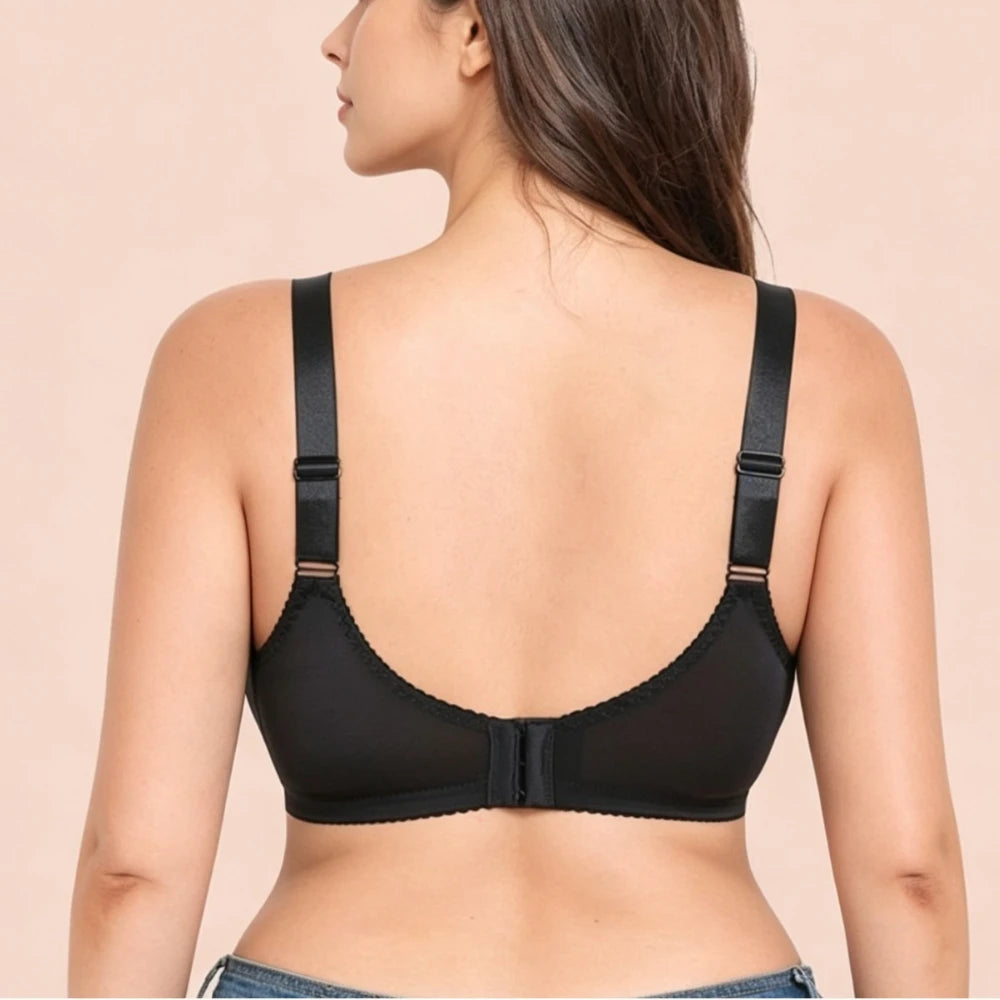 Womens Wireless Lace Minimizer Bra Wide Straps Thin Bras Non Padded Plus Size Adjustable Underwea 80 85 90 95 100 105B C D E F G