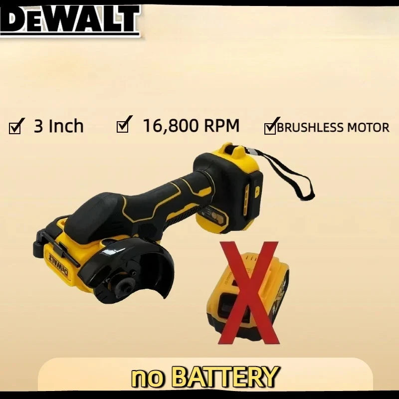 DEWALT 3inch Angle Grinder Cordless Mini Polishing Grinder Multifunctional Electric Cutting Machine Electric Tool