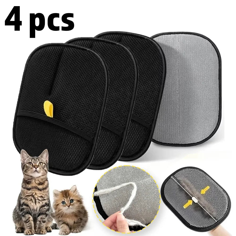 Pet Hair Cleaning Removal Gloves Pet Double-sided Grooming Glove Reusable Tool Sofa Carpets Cat Dog Hair Cleaning Tools 1~4pcs Main image