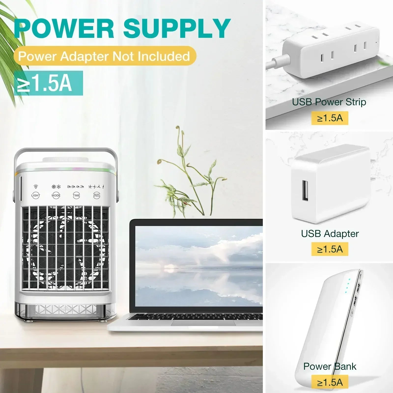 Mobile Home Cooler Fan Mini Multi-use USB Air Cooler Mist Humidifier High Speed Wind