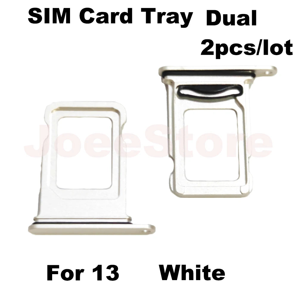 2pcs SIM Card Tray Slot For iphone 12 13 Dual Sim Card Adapter Chip Drawer Holder Replacement Parts