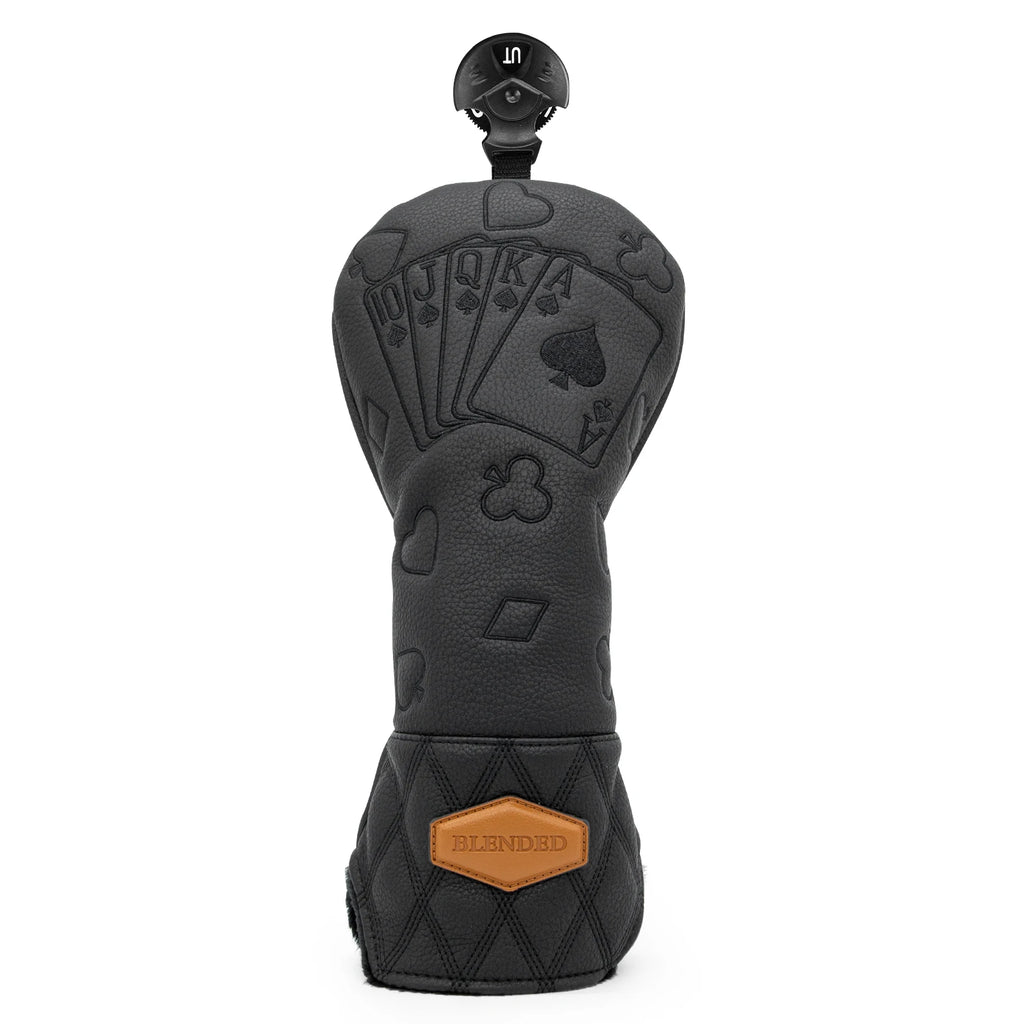 Black Lucky Poker Design  High Quality Headcovers Embroidery Golf Club Driver Head Fariway Wood  Hybrid Head Covers 3 Wood Headc
