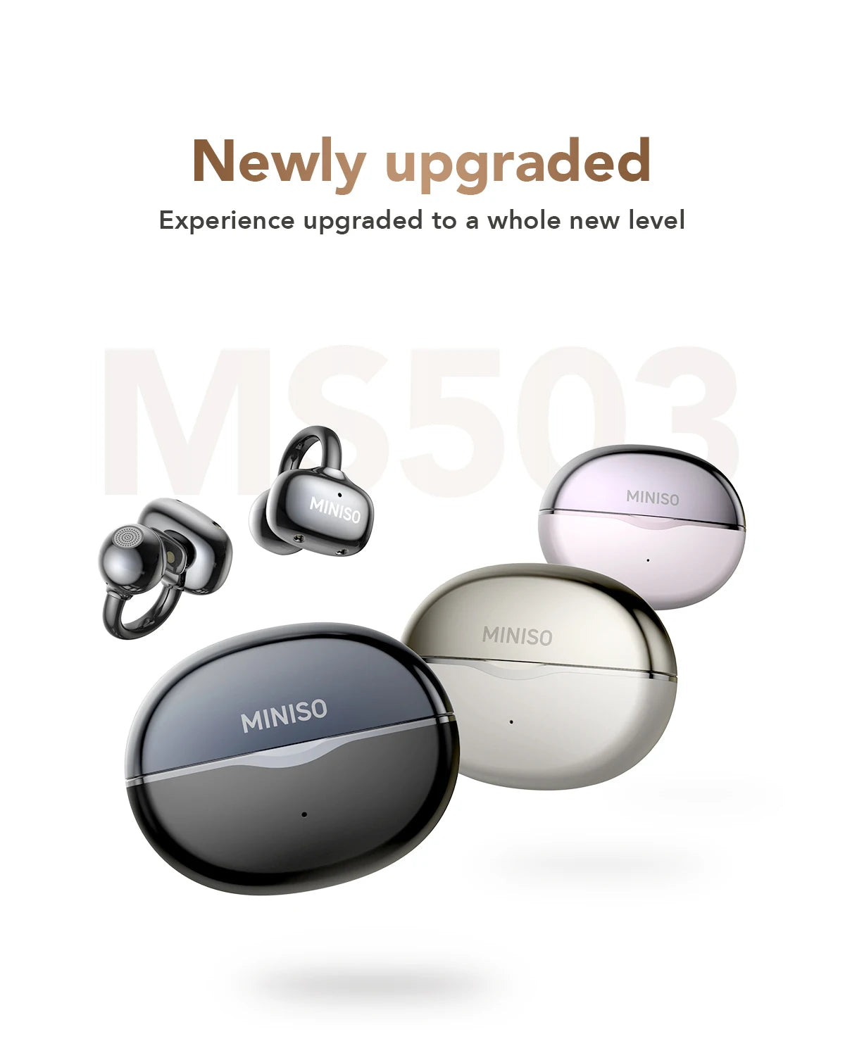 MINISO MS503 Wireless Bluetooth Earbuds AI Translation Earphones Outdoor Sports Headphones Clear Sound Headset Soft Comfortable