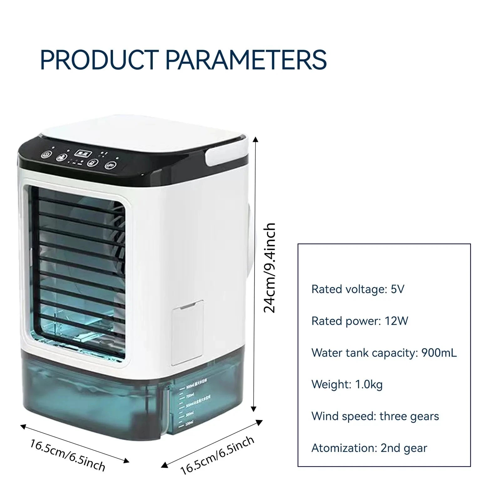 Quiet 3-Speed Portable Air Conditioner Mini Evaporative Cooler Humidifier for Bedroom