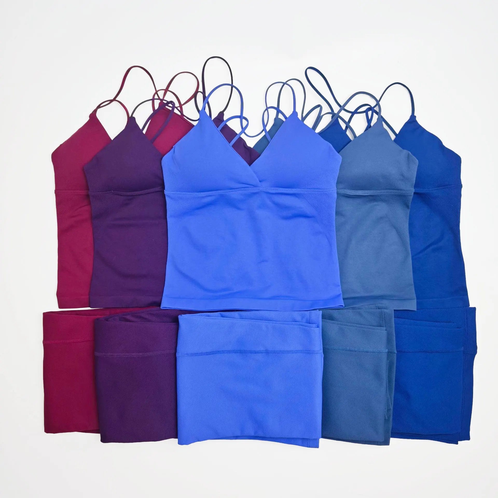 NCLAGEN Women Sportwear Vision Set Twist Front Longline Top + Flares 2 Pieces Fitness Suit Workout Running Outfit Gym Clothing Secondary image
