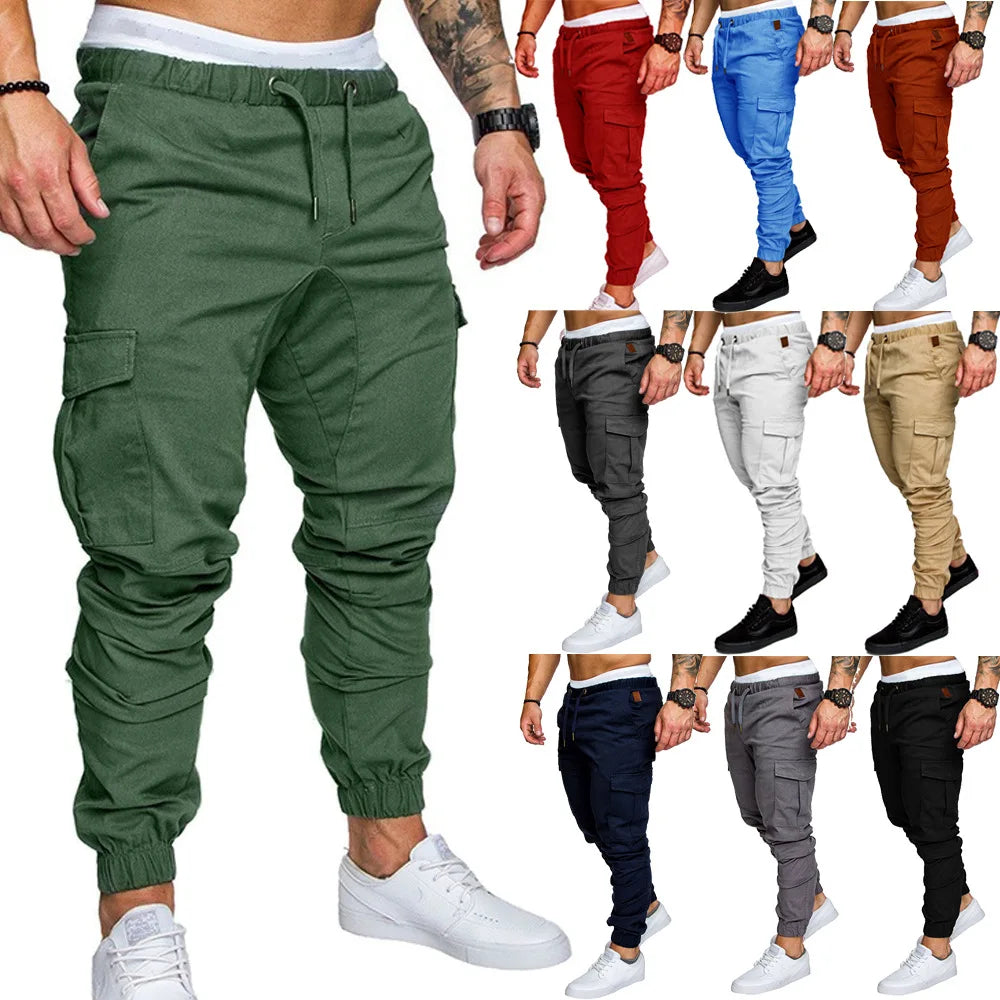 Men Pants Thin Fashion Casual Jogger Pants 2020 Streetwear Cargo Pants Men's Multi-pockets Trousers Fitness Gyms Sweatpants Mens Main image