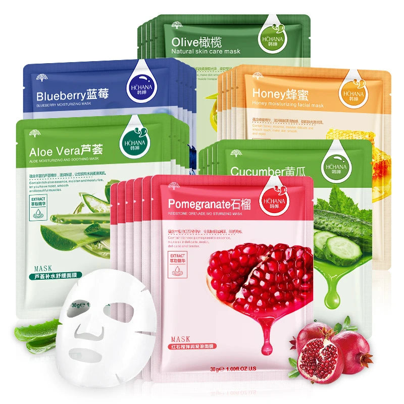 30pcs Fresh Fruits Facial Masks Face skincare Moisturizing Firming Hydrating Korean Face Mask Facial Skin Care Prodcuts Main image