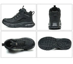 Rotary Buckle Safety Shoes for Man with Steel Toe Cap Anti-smashing, Anti-puncture, Anti-slip Work Safety Boots Industry Welding
