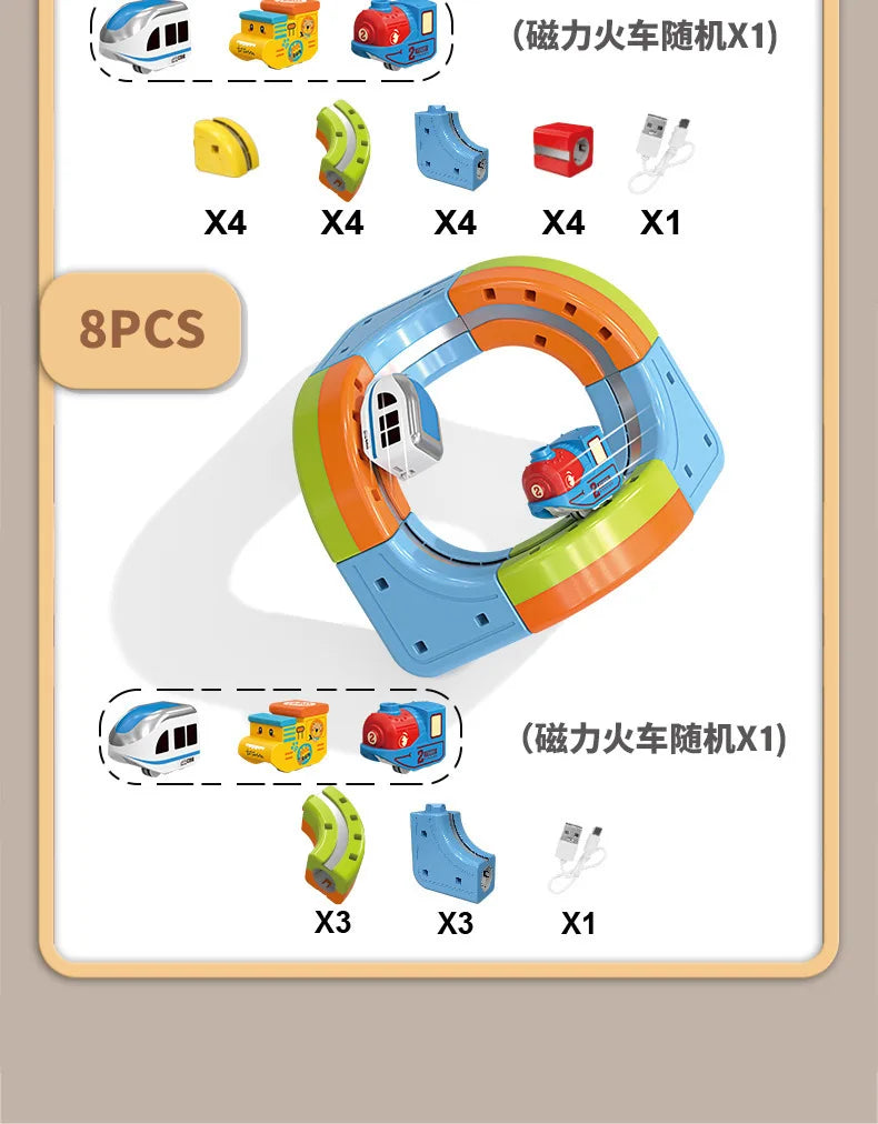 Magnetic Bullet Train Set For Kids With Electric Locomotive Diy Track Building Blocks Stem Educational Construction Toy Birthday