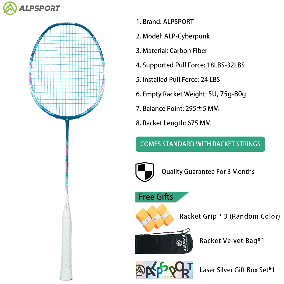 ALP ZJ2.0 Pro 4U 85g 100% Carbon Fiber + Titanium Alloy Badminton Racket Ultra-light Sports Equipment Racket Badminton Training