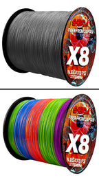 8 Strands Multifilament Fishing Lines Sea Wire Fly Carp Braided Line X8 Spinning Lure Fishing Cord for Bass 300m/500m 18lb-78lb