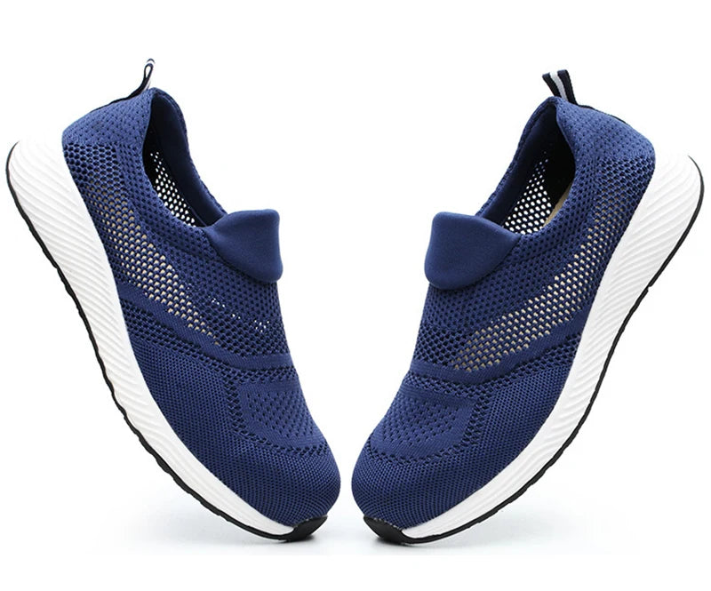 Summer Mesh Light Work Sneakers Steel Toe Protective Work Safety Shoes Men Women Breathable Construction Shoes Work Boots Men