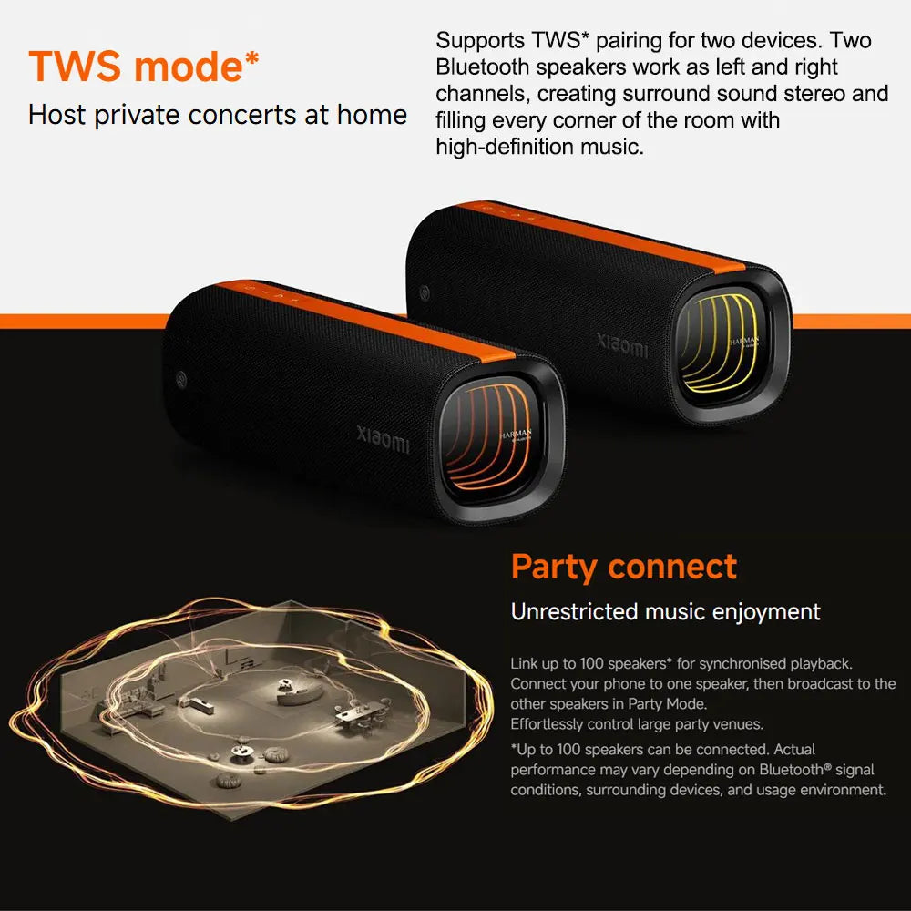 Xiaomi Sound Party, 50W Portable Bluetooth Speaker, Harman AudioEFX TWS Mode 26h Playtime, Smart Connectivity Wireless Speaker