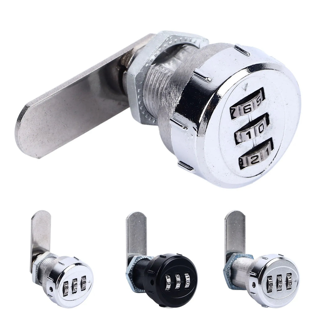 Combination Cabinet Cam Lock Mini 3 Digit Password Mechanical Cabinet Lock for Drawer Mailbox  Security Locks for Cabinet