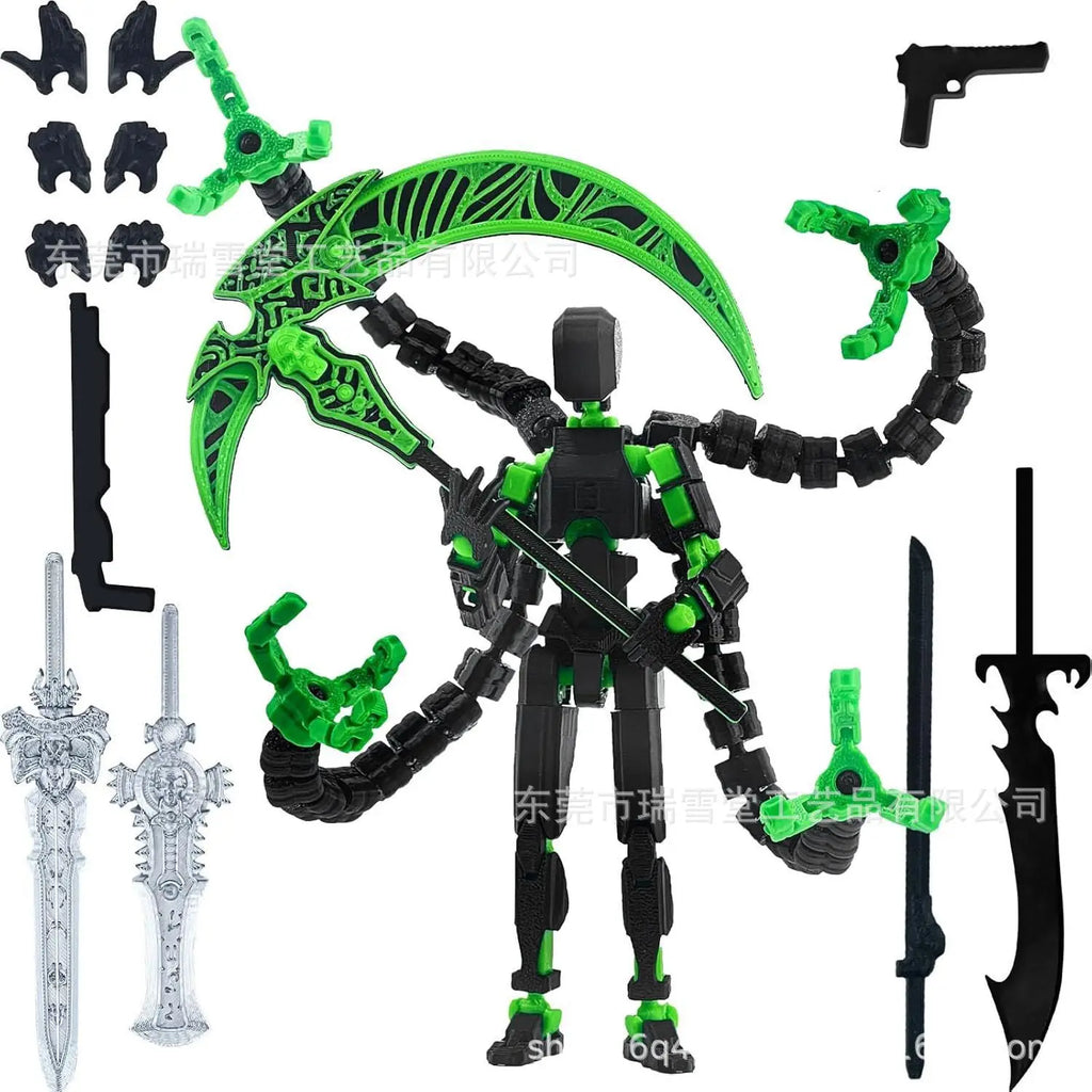 T13 Action Figure 3D Printed Multi-Jointed Movable Titan 13 Lucky Dummy Nova Robot Action Figure Desktop Assembly Completed Gift