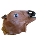 Men Brown Horse Masks Girl Funny Horse Head Mask  Latex Animal Mask Novelty Halloween Cosplay Costumes Headgear Mascara De Latex
