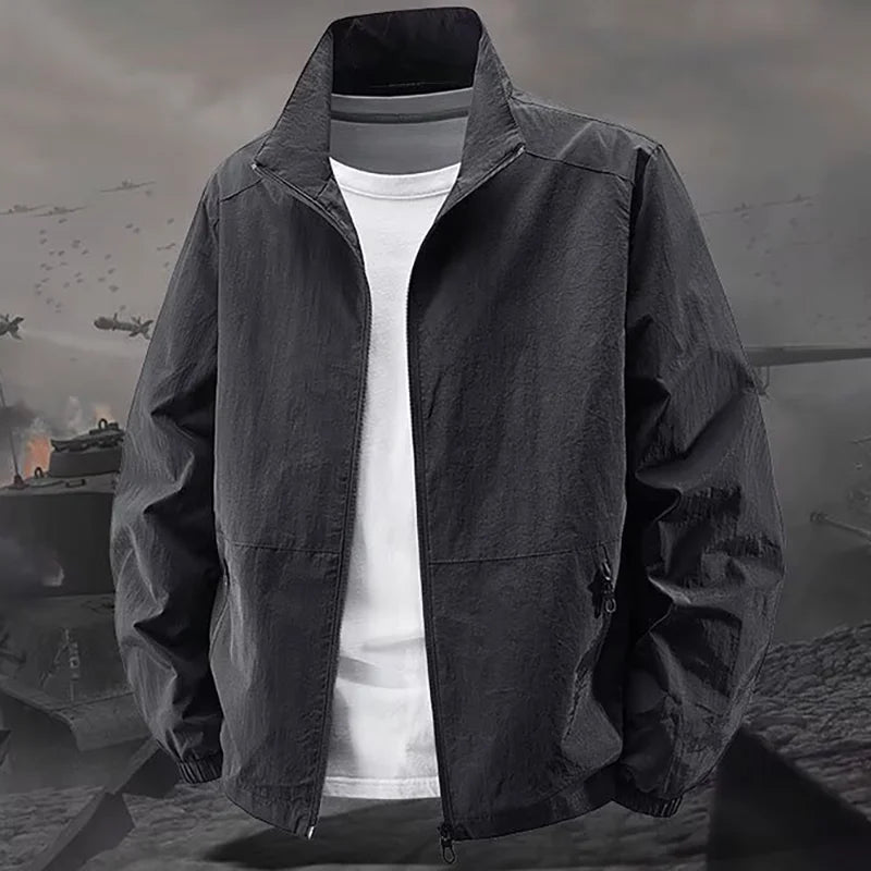 Men's Stand Collar Jacket Spring Breathable Lightweight Anti-Wrinkle Windbreaker Outdoor Sport Casual Quick-Drying Work Jackets Main image