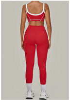 2PCS Women's Yoga Set High Waist Peach Hip Removable Padding Sports Bra Pants Fitness Suit Running Workout Gym Leggings Yoga Set