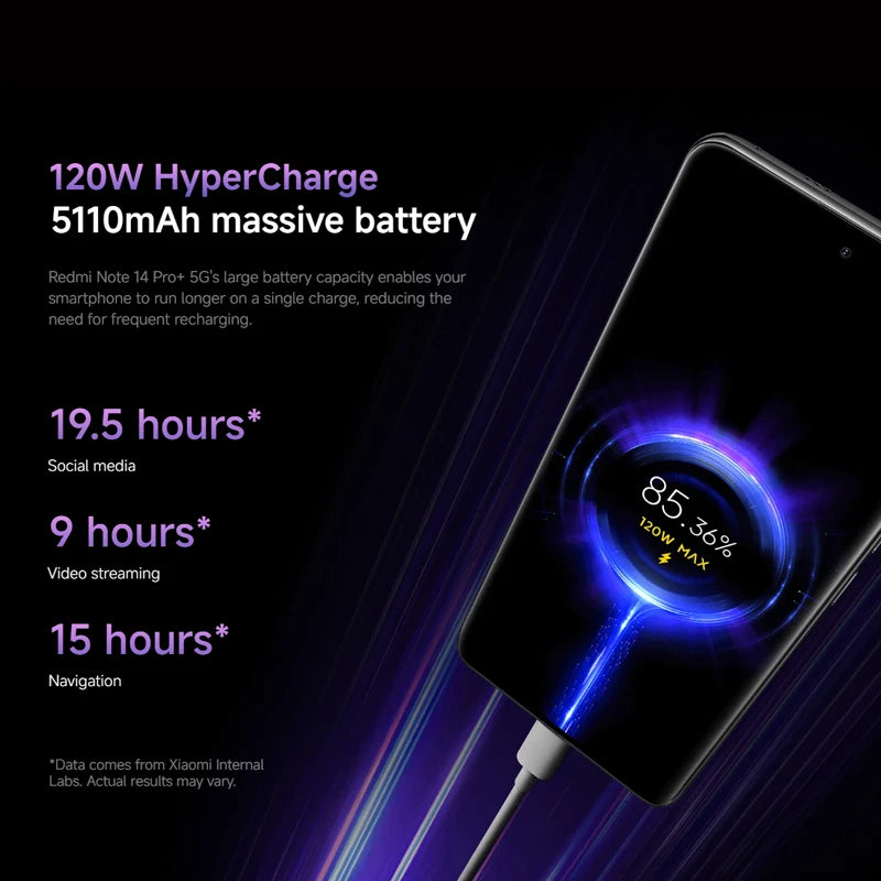 Xiaomi Redmi Note 14 Pro Plus 5G NFC smartphone Snapdragon®7s Gen 3 screen AMOLED 1,5K of inches 120Hz camera 200 MP Battery
