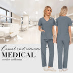 Niaahinn Scrubs Uniforms Sets Wholesale Medical Scrub Stretch Suit Healthcare Nursing Uniform Unisex Surgical Uniforms Woman Men