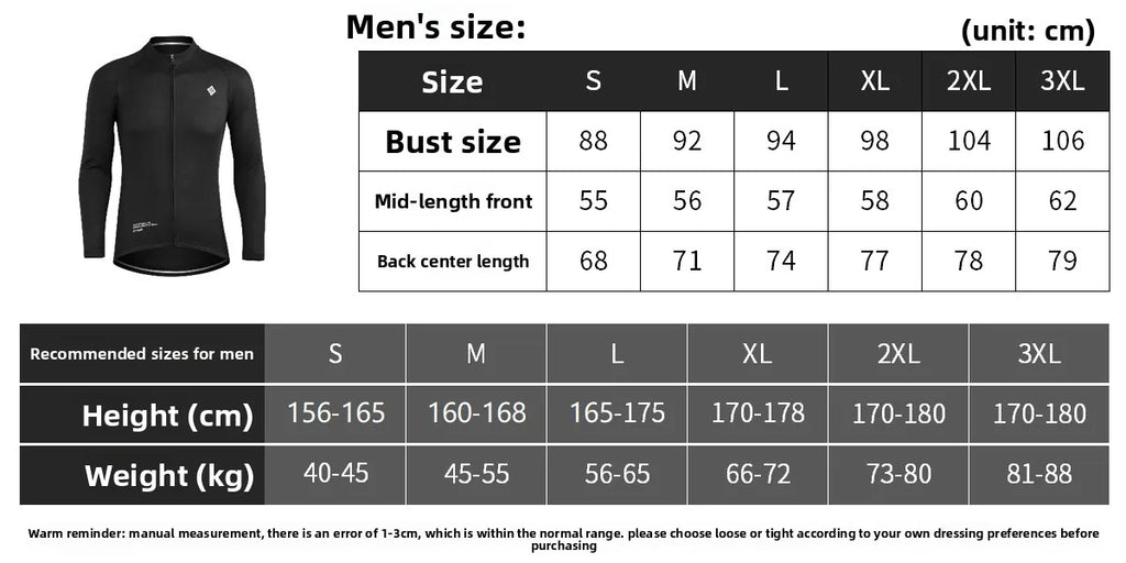 XINTOWN Men's Long Sleeve Cycling Jersey, Spring/Summer Racing Apparel, Export Bicycle Clothing, Solid Color Long Top