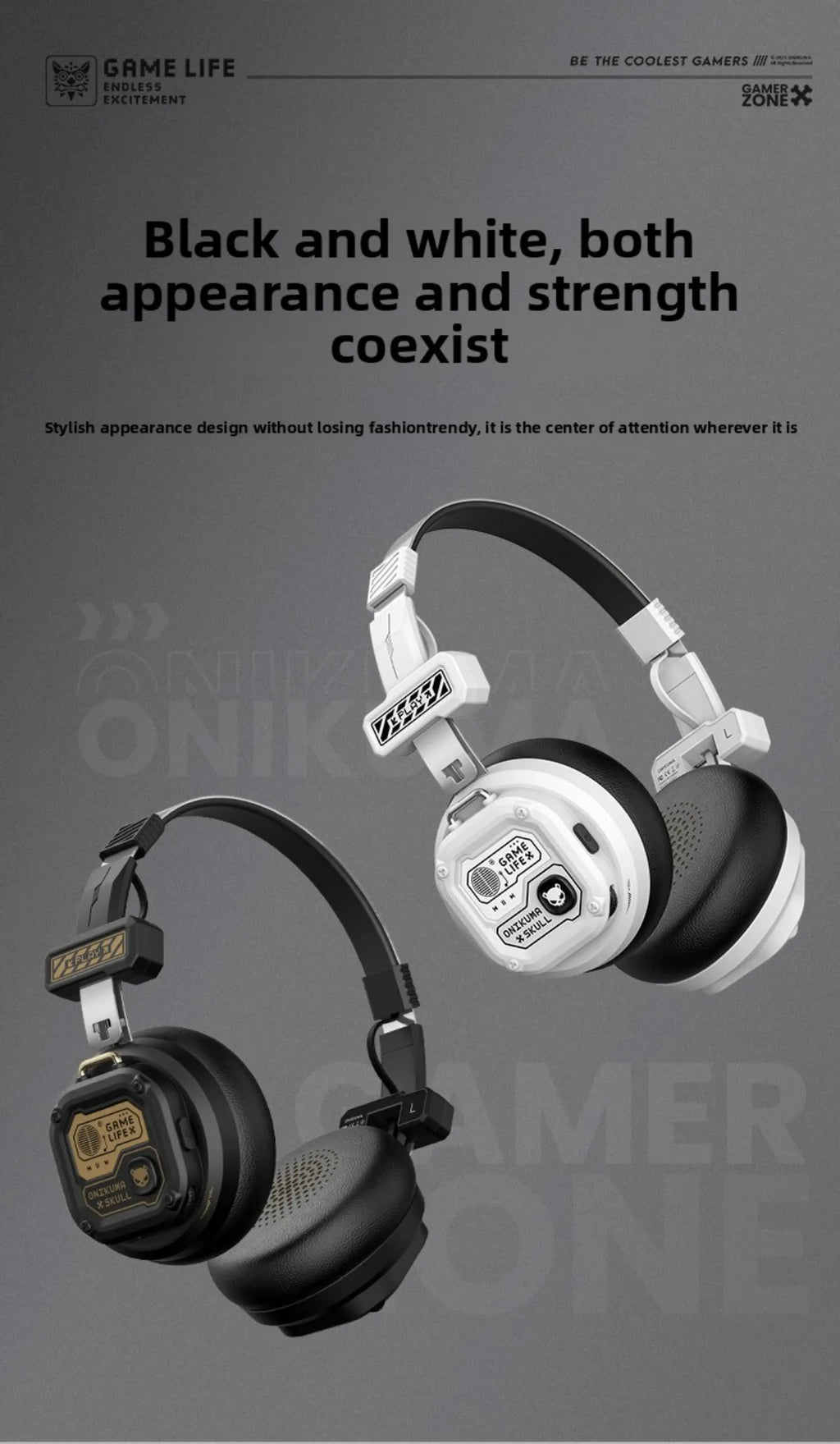 Onikuma Bluetooth Headphones Over Ear Hifi Stereo Music Headset Professional True Sports with Earphones TF/AUX Music Player