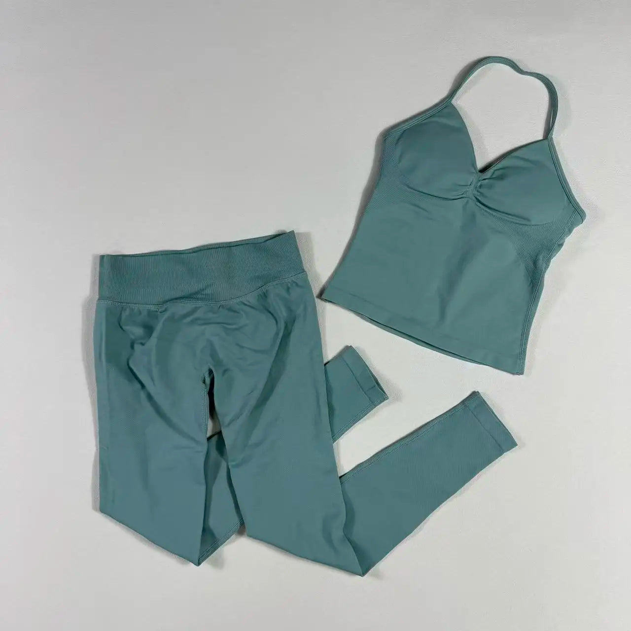 UETEEY Seamless Gym Set Women Tank Tops High Waist Scrunch Yoga Leggings Fitness Clothes Workout Sets Gym Suit Activewear