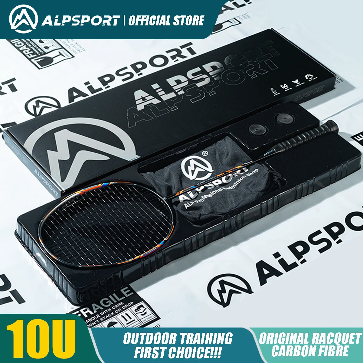 ALP GJ 10U Ultralight 52g T800 Bow And Arrow Badminton Racket Authentic Tensile Force 13kg Outdoor Sports Carbon Fiber Titanium