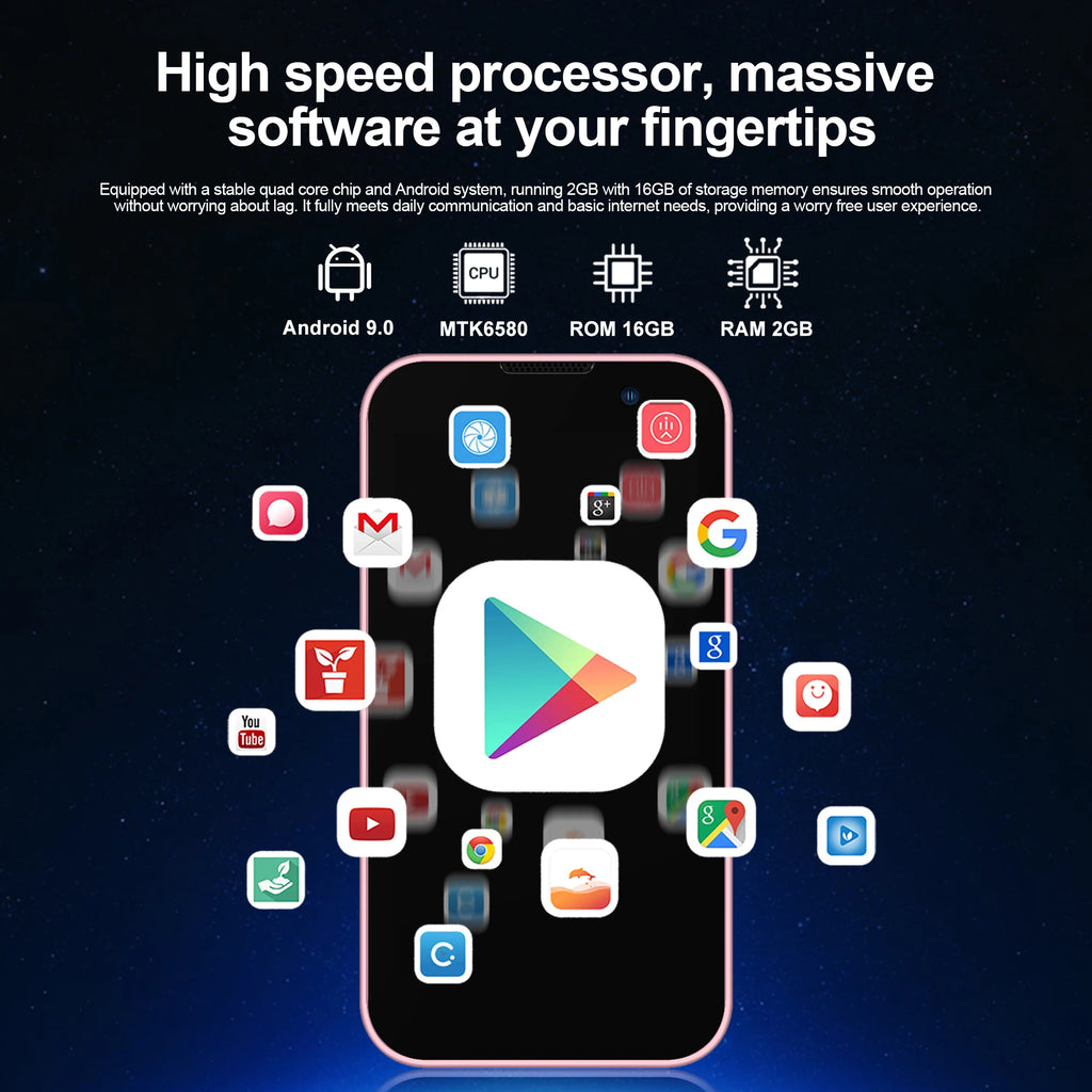 SERVO 17SE MINI 3G Tiny Smartphone Android System Play Store 2GB+16GB WhatsAPP GPS WiFi Dual SIM Card 3.0" Small Smart Cellphone