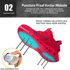 Safety Shoes Men For Work Sneakers Women Men Steel Toe Work Shoes Security Protective Shoes Lightweight Anti-Smash Anti-Puncture