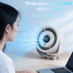 New Misting Fan Humidifying Rapid Cooling Hanging Hole Low Noise Digital Display Button Controlled Speed Fine Absorbable
