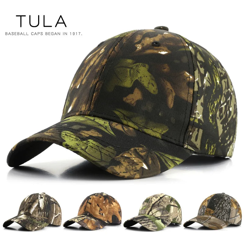Baseball Cap Leaf Biomimetic Camouflage Hat Outdoor Wild Training Camouflage Mountain Climbing Hat Fishing Sunshade Cap