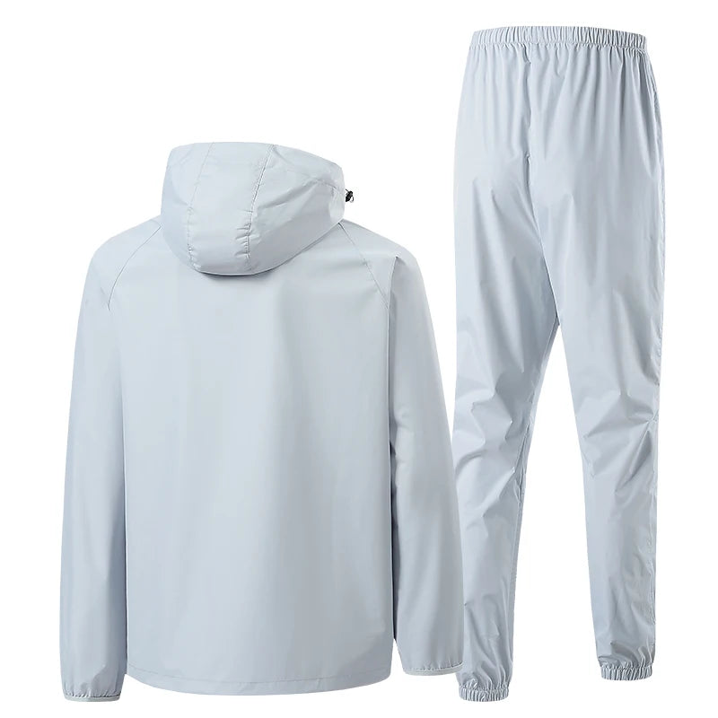 Men Double Zipper Sport Fitness Running Set Women Double Zipper Running Fitness Weight Loss Sweating Sweating Easy Lose Fat Set Secondary image