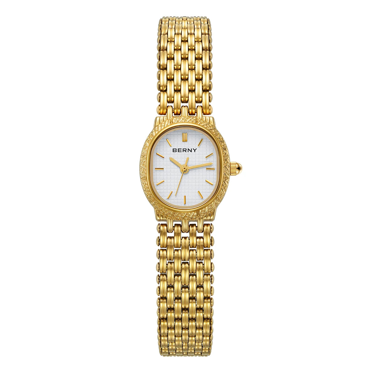 BERNY Gold Women's Watch Luxury Small Dial Ladies Gold Watch Jewelry Bracelet Quartz Lady Watch Stylish Fashion Women Watches