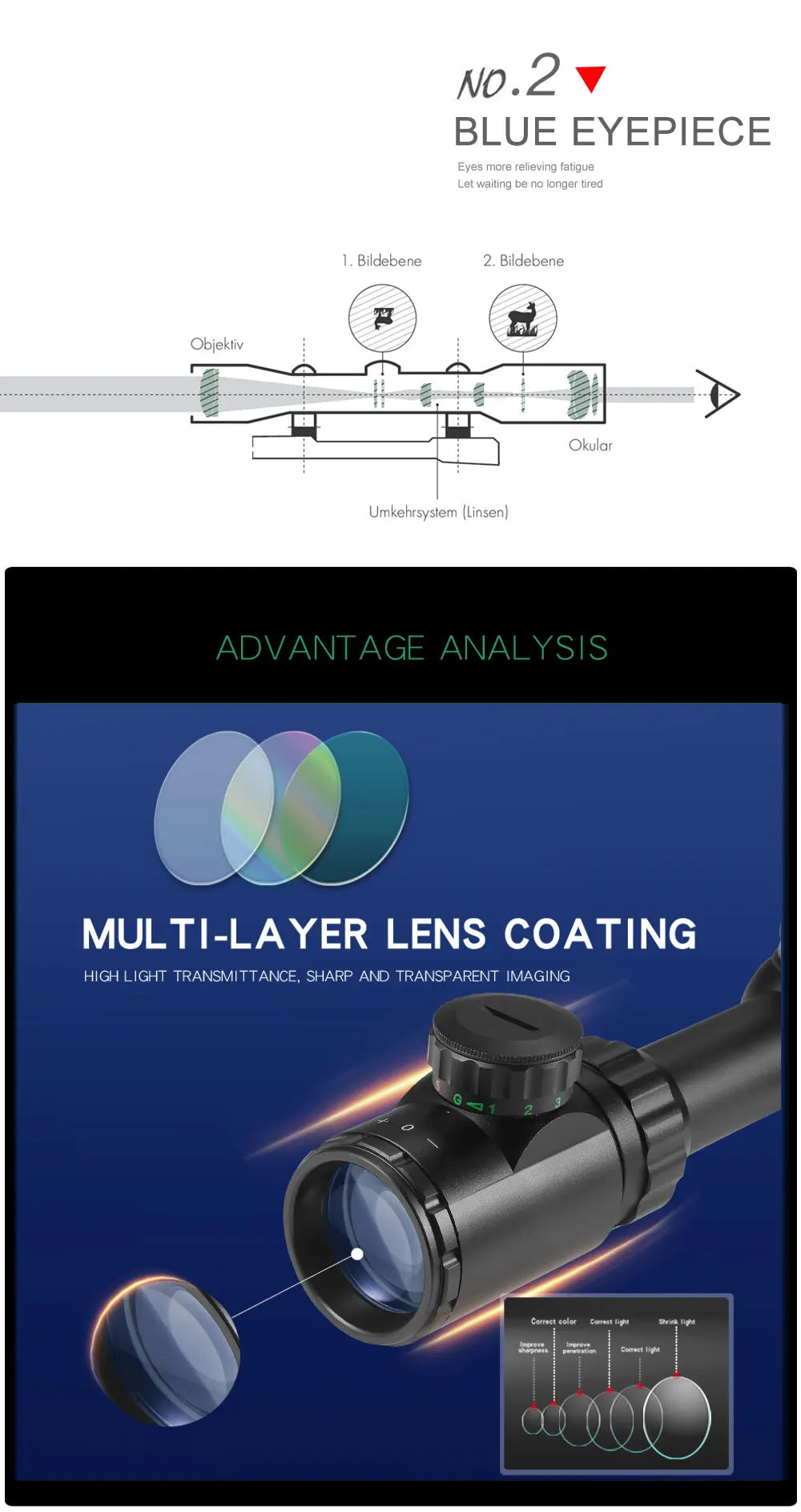 4-16X40 AOEG Scopes Red and Green Illuminated Hunting Scopes Tactical Optical Scope Airsoft Sight