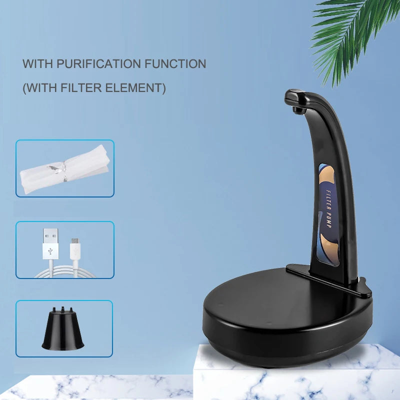 USB Rechargeable Electric Black Small Motor Pumping Automatic Water Dispenser