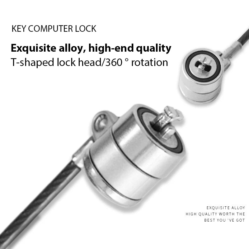 Laptop Lock Key Lock 1.2m Long Thick Anti Shear Steel Wire Lock Secure And Anti-theft Secondary image