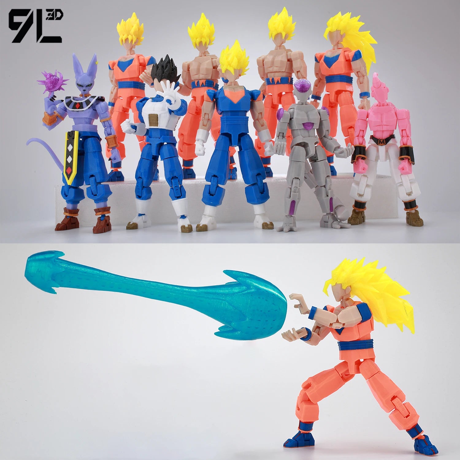 9L3D Printed Dragon Ball Son Goku Vegeta Beerus Frieza Anime Lucky13 Dummy13 Titan13 Action Figures Multi-Jointed Movable Toys