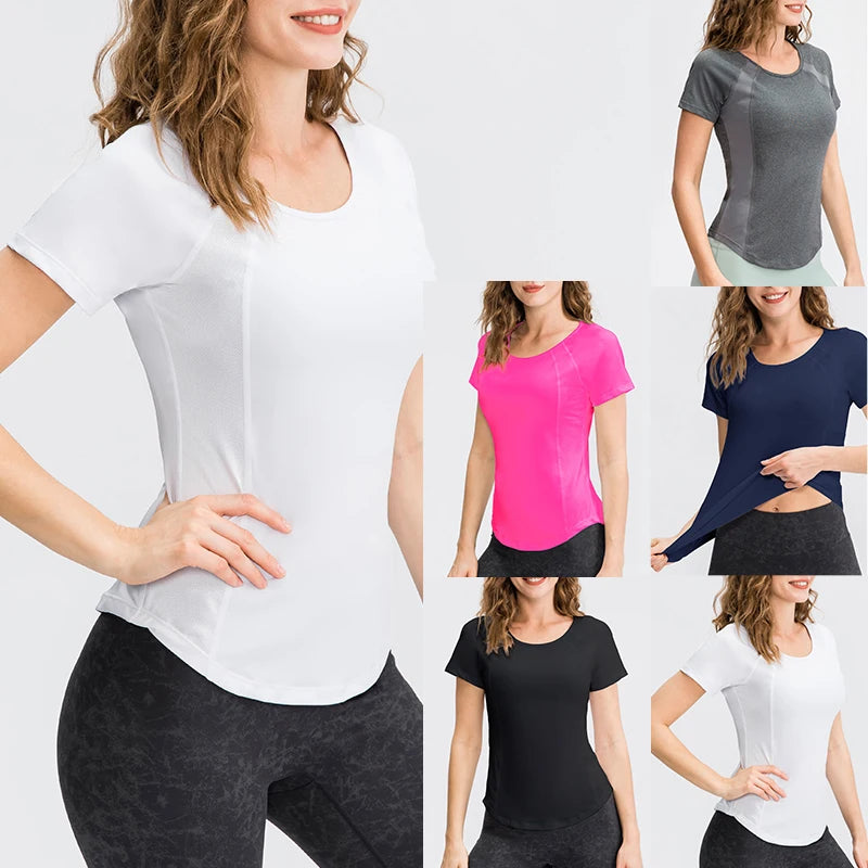 Women Yoga Tops Breathable Sport Fitness Workout Running Yoga Top Quick Dry Short Sleeve Gym T Shirt Main image