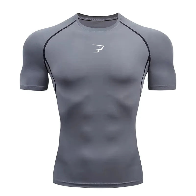 Men Running Compression  Short Sleeve Sport Tees Gym Fitness Sportshirts Male Jogging Tracksuit Homme Athletic Shirt Tops  902